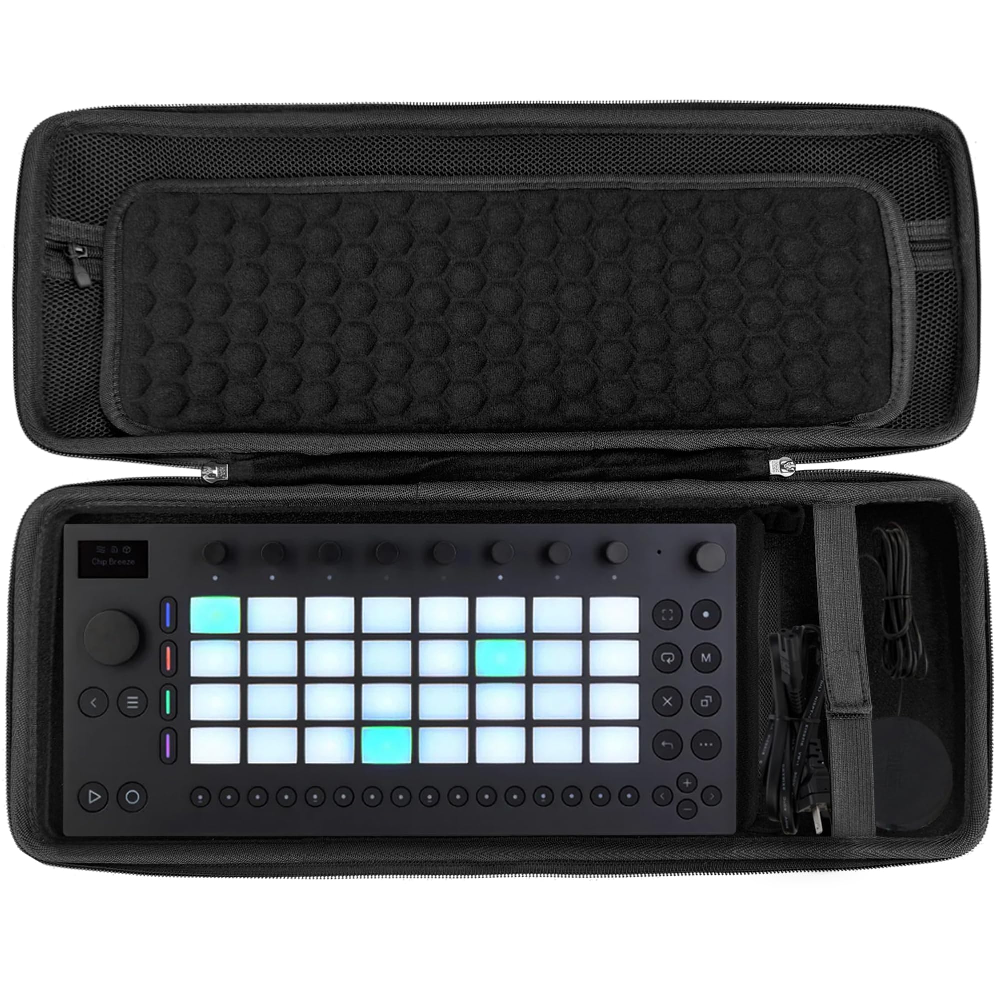 Musiin MIDI Controller Case, Compatible with Ableton Move and Arturia MicroLab MK3, Built-in Mesh Pocket and Cable Compartment, Fixed Design, Ideal