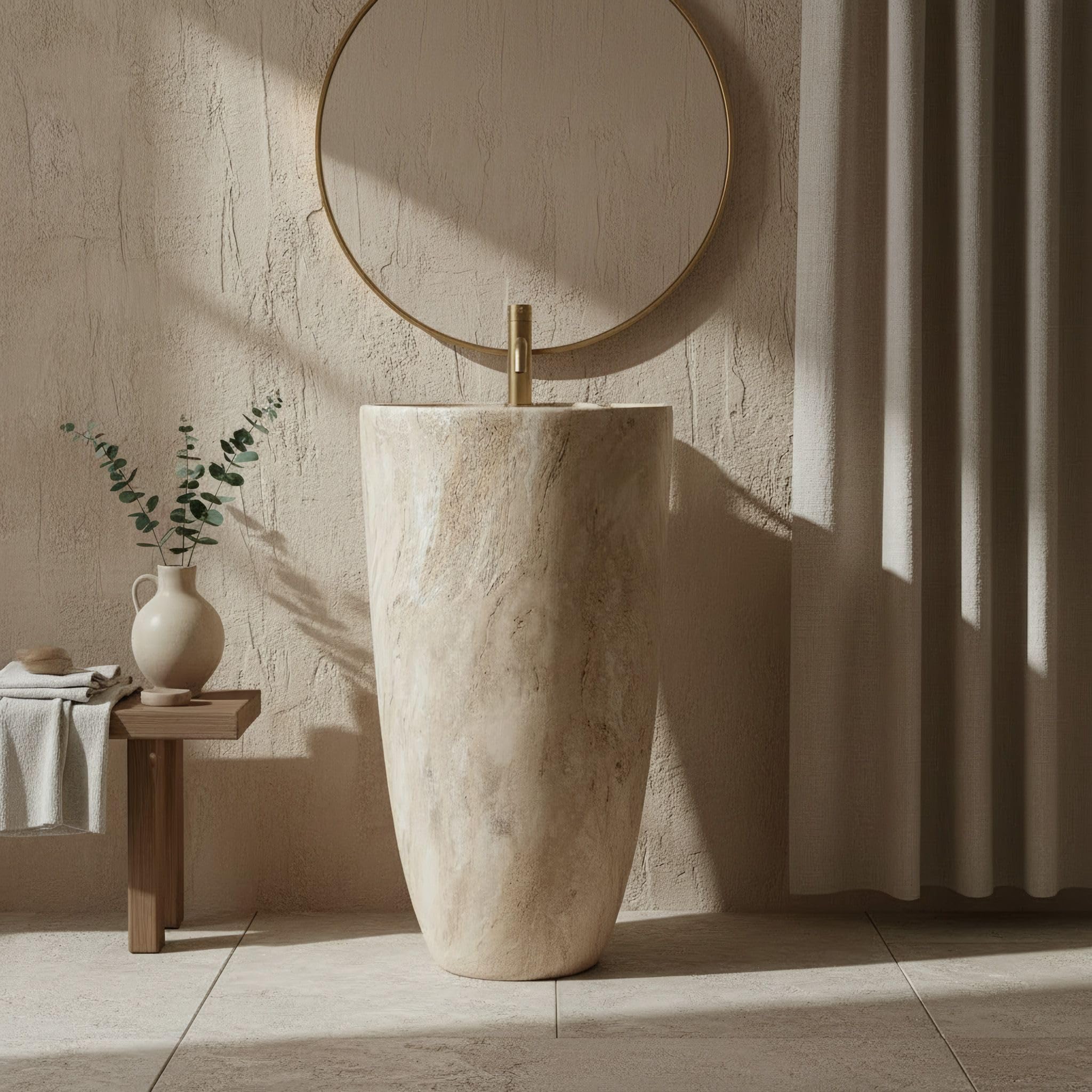 Lavabo De Pie Rea Anya Savana Matt Beige 45X45X84Cm