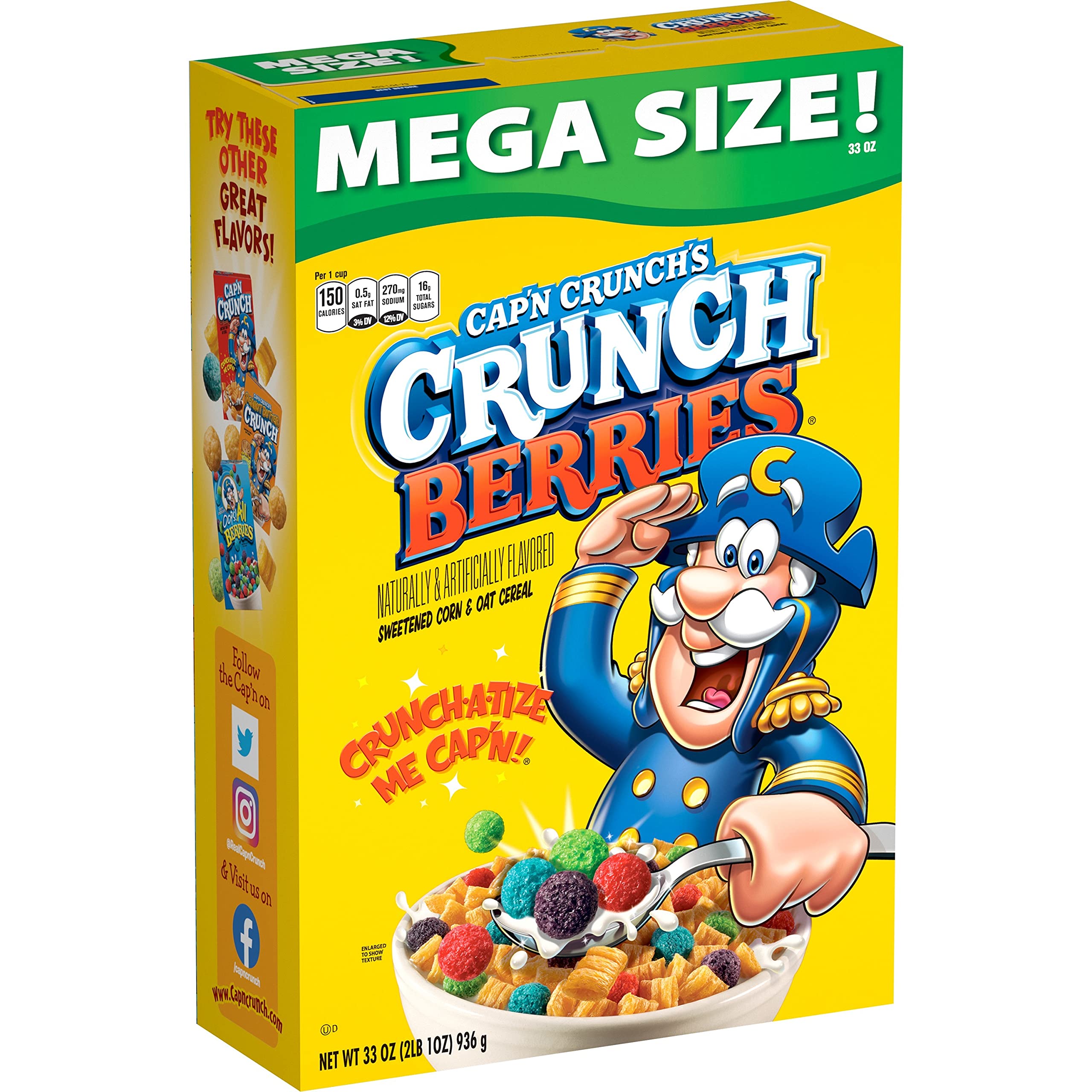 Cap'n Crunch Crunch Berries MEGA SIZE 33 oz