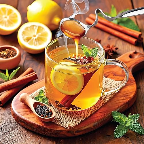 Miniatura 2 de HIC Kitchen Cuchara de miel con mango curvo, acero inoxidable japonés 188, 5.5 pulgadas, juego de 2, sin goteo, para miel, gelatina, jarabe, apto