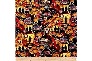 Under Fire Fireman Montage Yardage