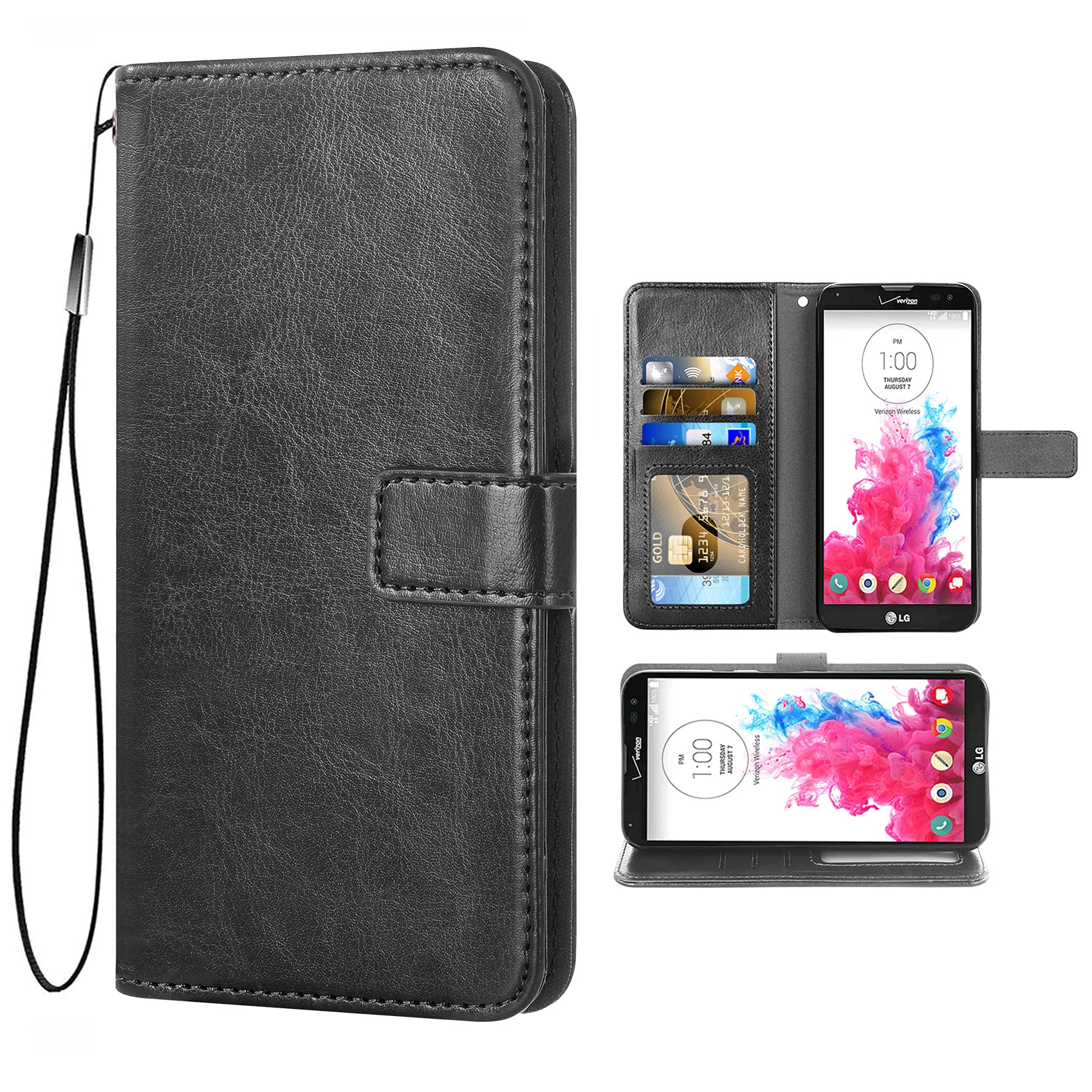 Asuwish Compatible With Lg G Vista Vs880 Wallet Case Leather