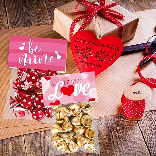 Miniatura 7 de JarThenaAMCS 48 bolsas de regalo autoadhesivas para el día de San Valentín con adornos de corazón rosa, bolsas de plástico para regalos de fiesta,