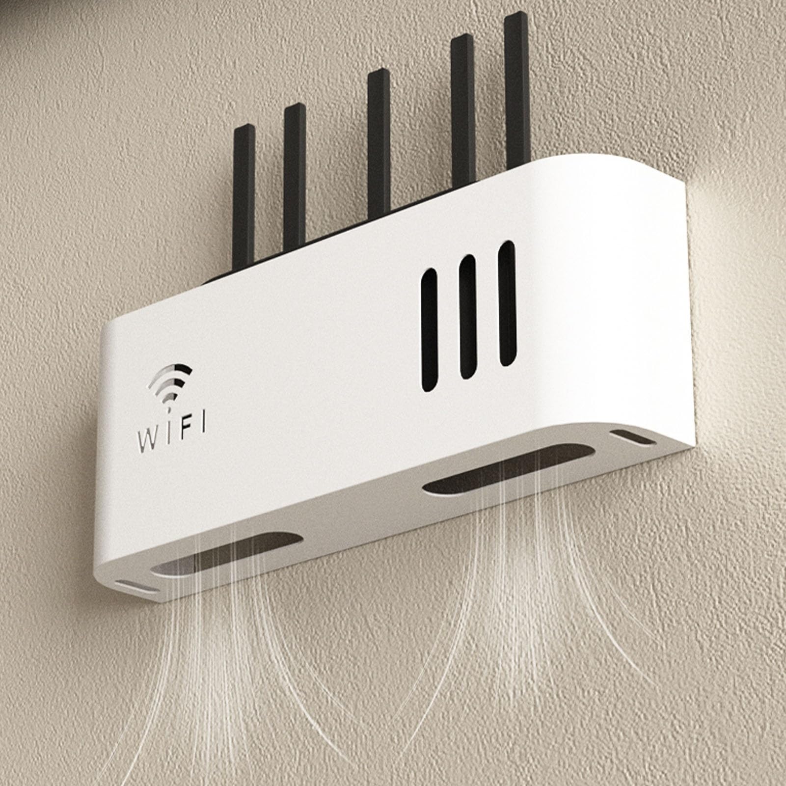 Support mural Sto Box FreestandiRouter pour modem nizer à domicile et bureau avec armoire de routeur sans fil Cabment (blanc)