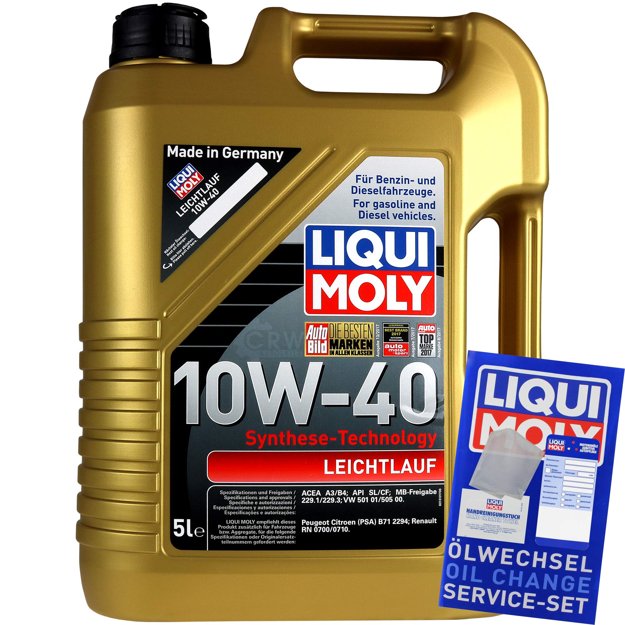 Liqui Moly - Set di filtri, 5 litri, Olio Motore Auto Leggero 10W-40 MANN-FILTER