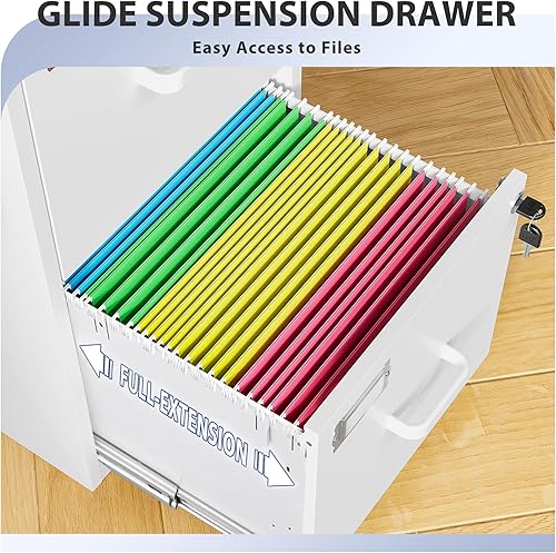 Miniatura 79 de Archivador de 4 cajones, archivadores para oficina en casa, gabinete de almacenamiento vertical de metal con cerradura, archivador de bloqueo