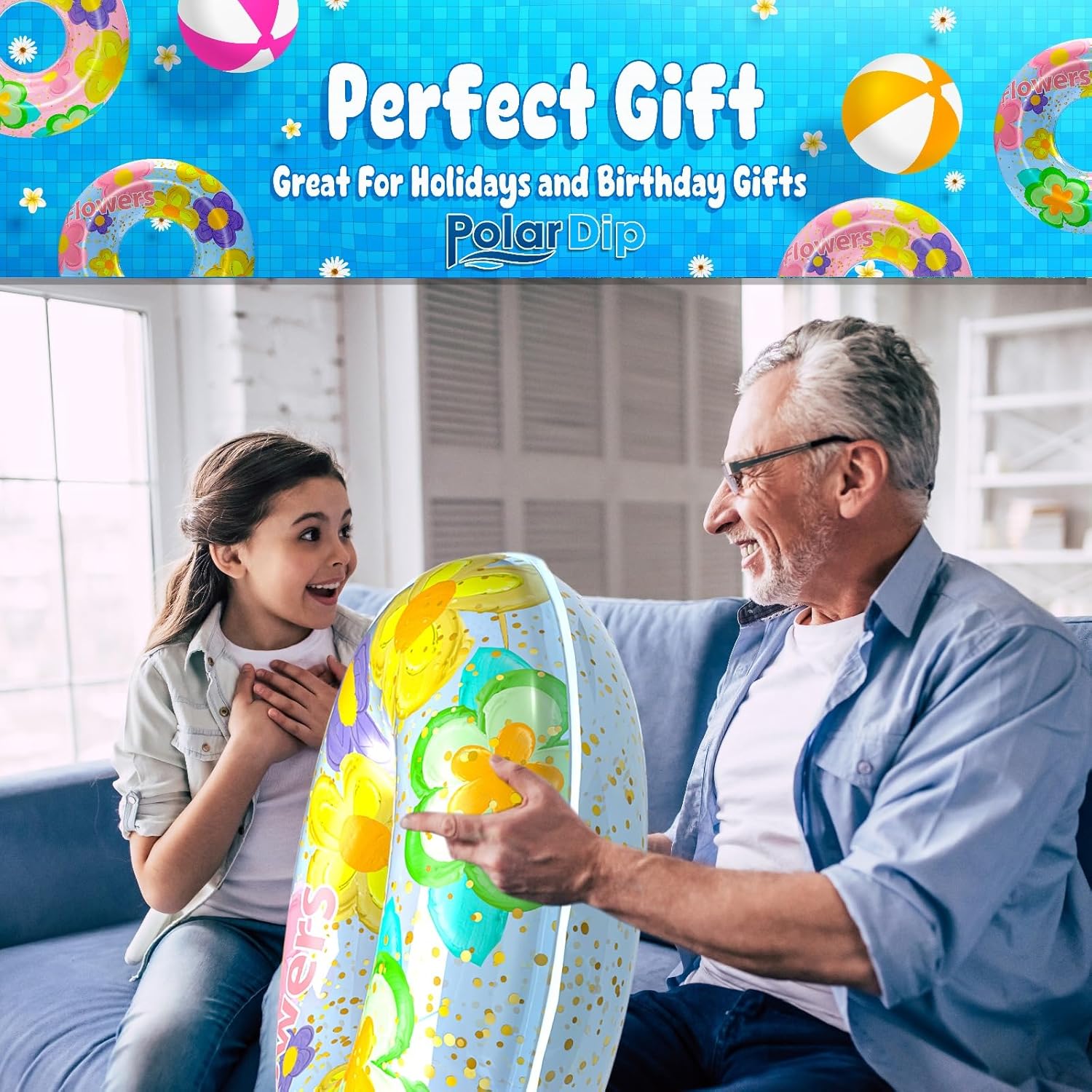 Pool Floats Rings for Adults – Fun Swimming Pool Ring for Pool Parties, Beach, and Outdoor Activities with Pool Floats Tube (Single Pack)