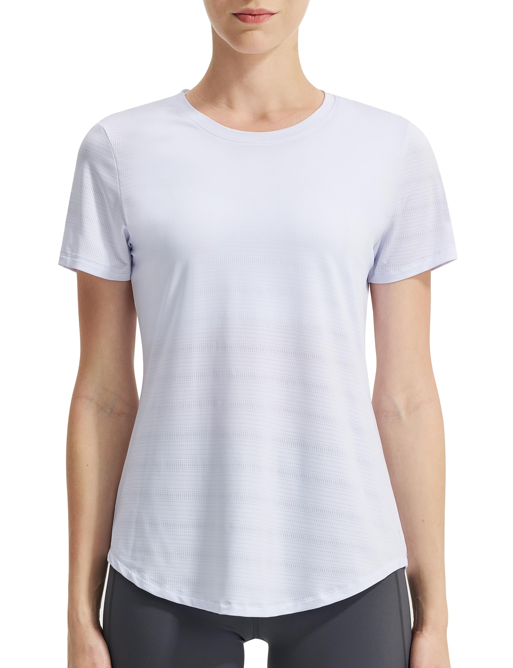 EZRUN Women's Swim Shirt UPF 50+ Rash Guard Quick Dry Short Sleeve Workout T-Shirts Summer Bathing Suit Top