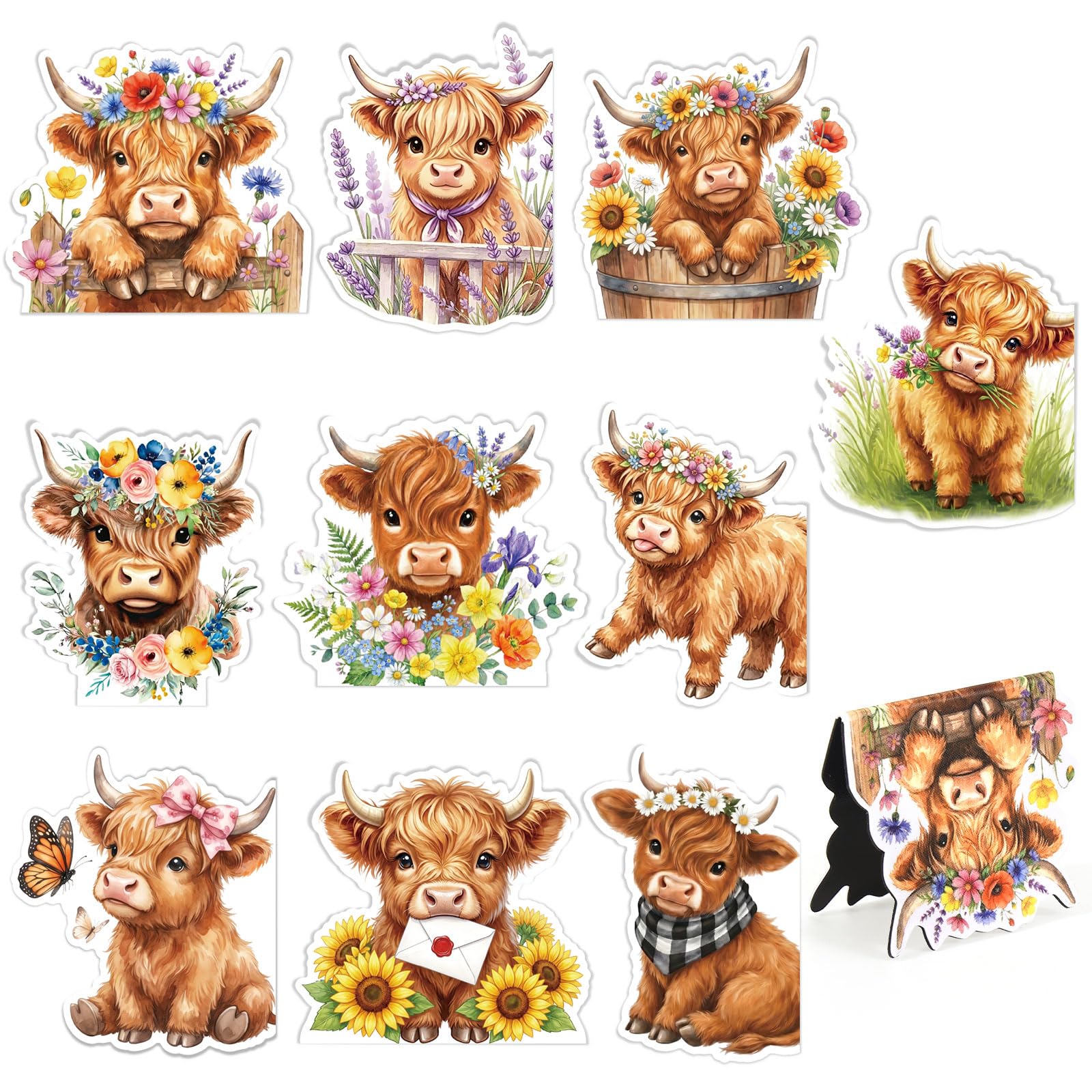 MWOOT 10 PCS Highland Cow Magnetic Bookmarks, Cute Page Markers, Funny Magnet Book Clips for Women, Book Lovers, Students, Party Favors & Reading Supplies