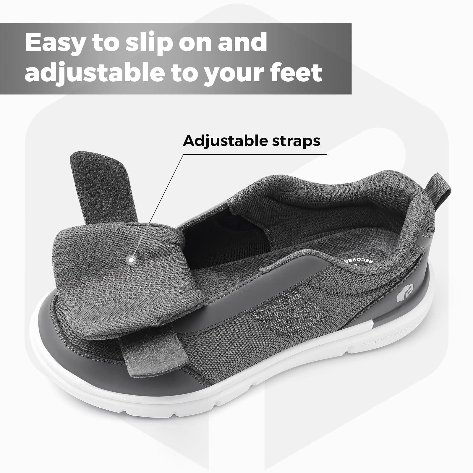 FitVille Scarpe Uomo Extra Larghe Scarpe Casual Sneaker per Piedi Sensibili Regolabili con Chiusura a Strappo