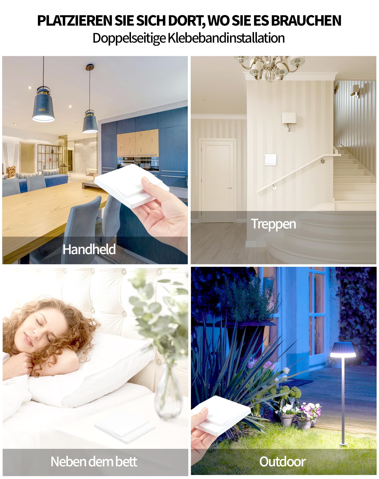 2 Funklichtschalter Ohne Batterie LAOYE 2 Funkschalter mit 1 Empfänger Batterieoser Funk-Wandschalter Keine Verkabelung 2 Lichtschalter mit 10A Empfänger Wireless Lichtschalter Fernbedienung bis 50m