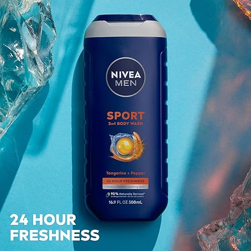 Miniatura 3 de NIVEA MEN Sport Body Wash con minerales revitalizantes paquete de 3 botellas de 169 onzas líquidas