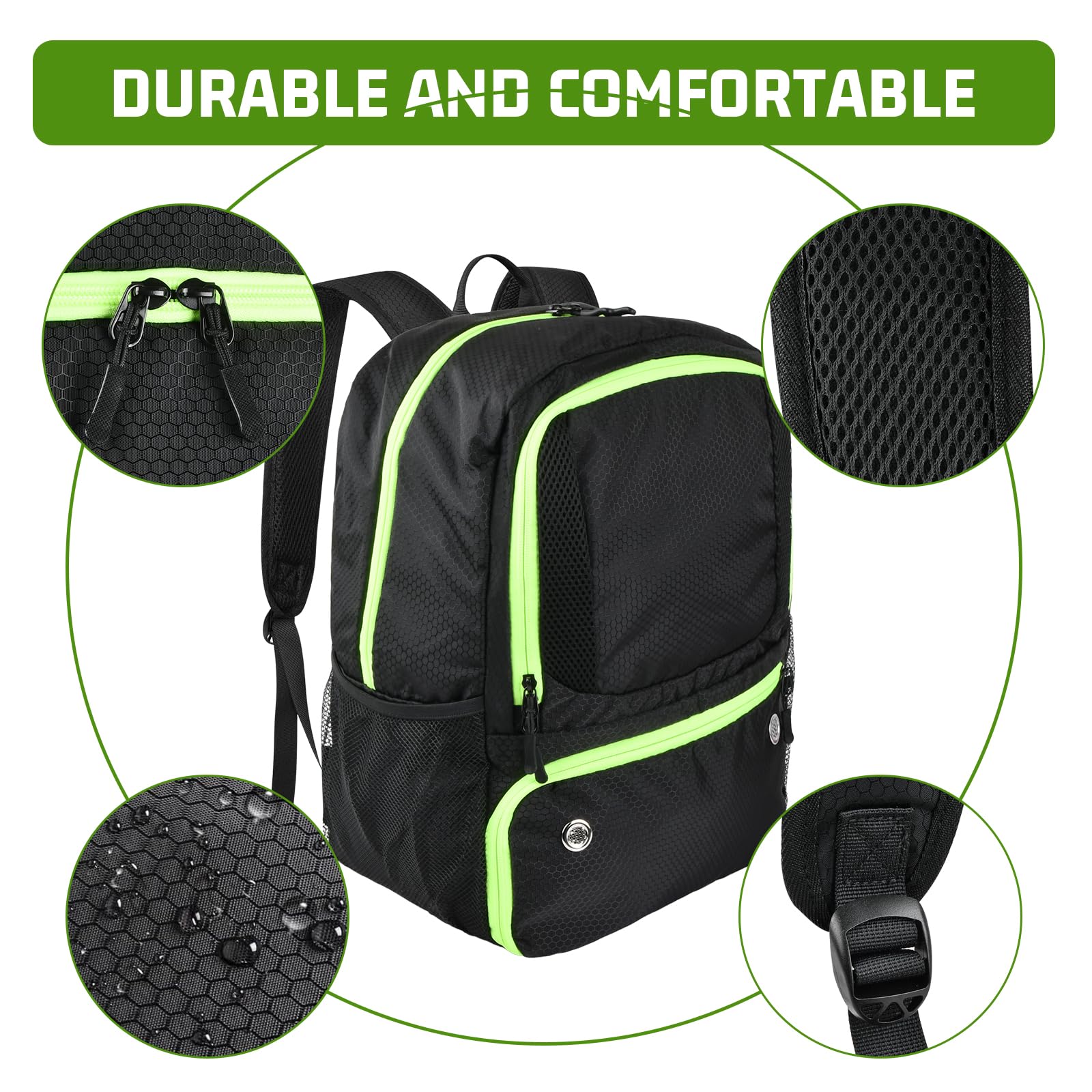 Dokeno Sac à Dos de Basket-Ball pour Homme, Sac à Dos de Football avec Compartiment pour Ballon et Chaussures, Sac pour équipement de Sport adapté au Ballon de Volley-Ball, de Football et de Soccer