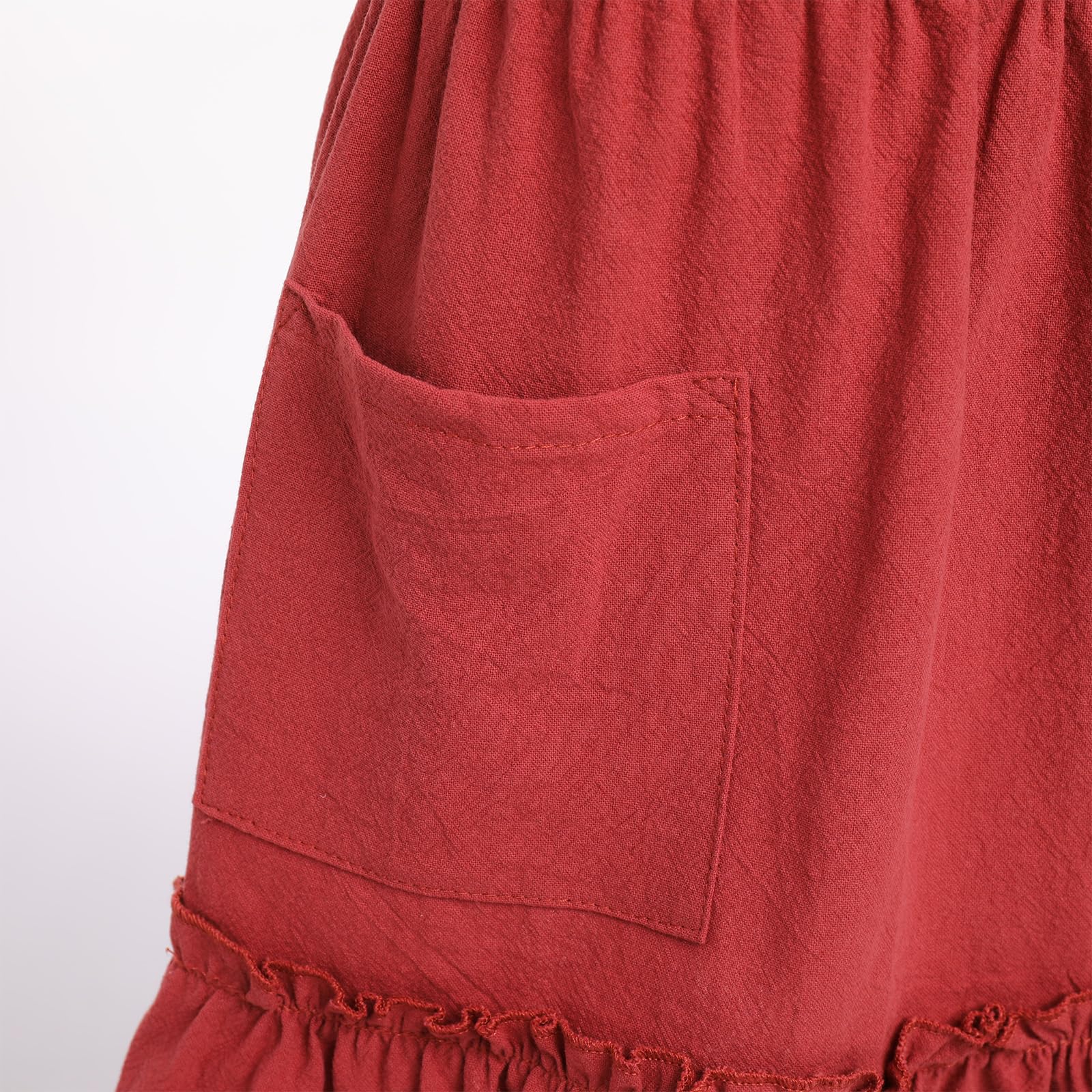 OBEEII Tablier de cuisine en coton et lin pour enfants avec poches