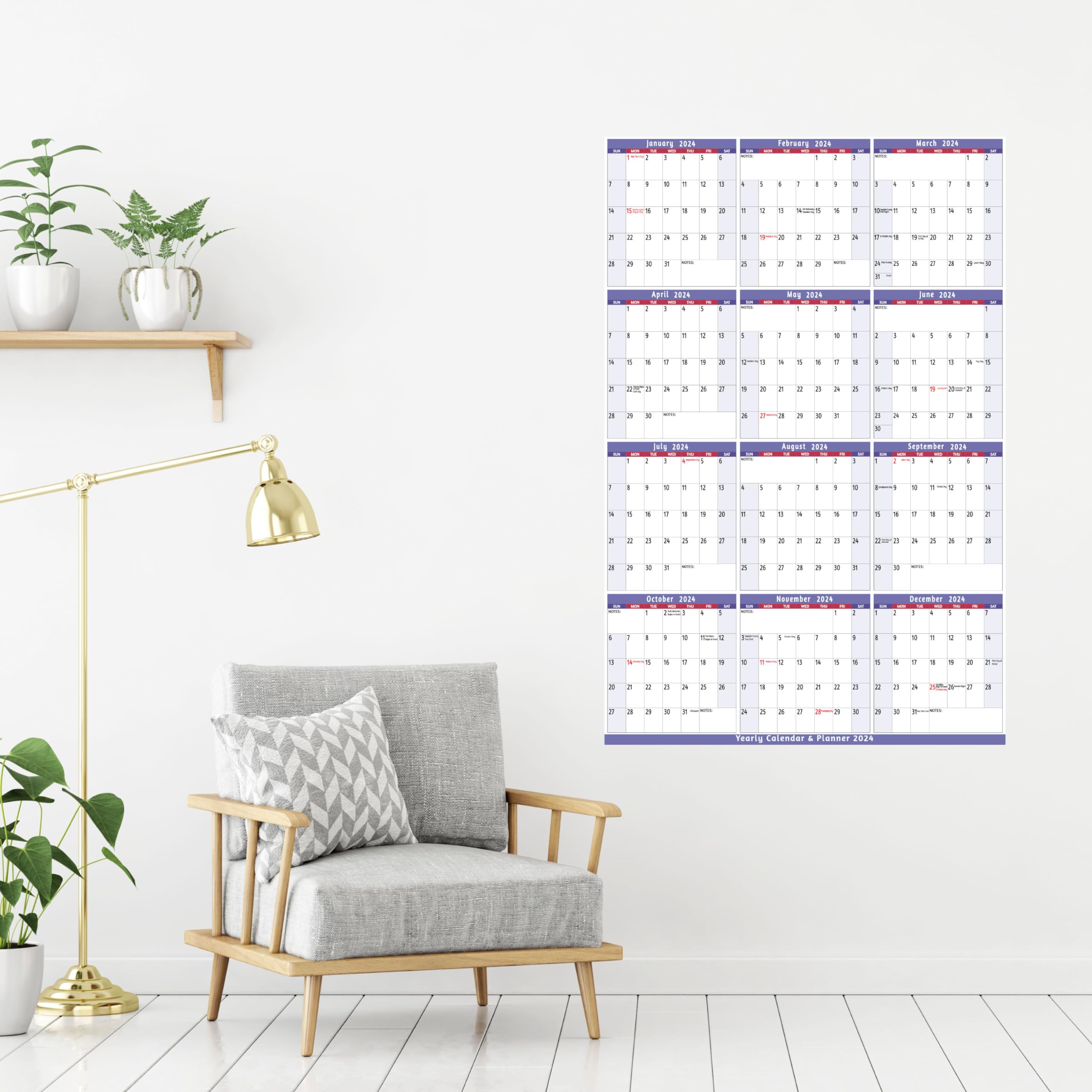 2024 Dry Erase Calendar Large Yearly Wall Calendar 2024