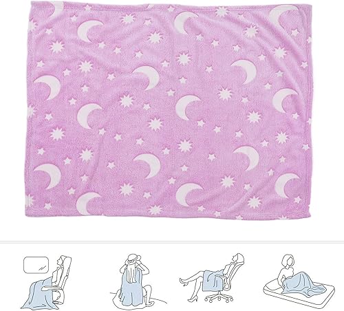 Miniatura 6 de TOPINCN Manta de poliéster brillante para temporada, manta luminosa de doble cara, sofá de verano para niños, manta fluorescente con poliéster