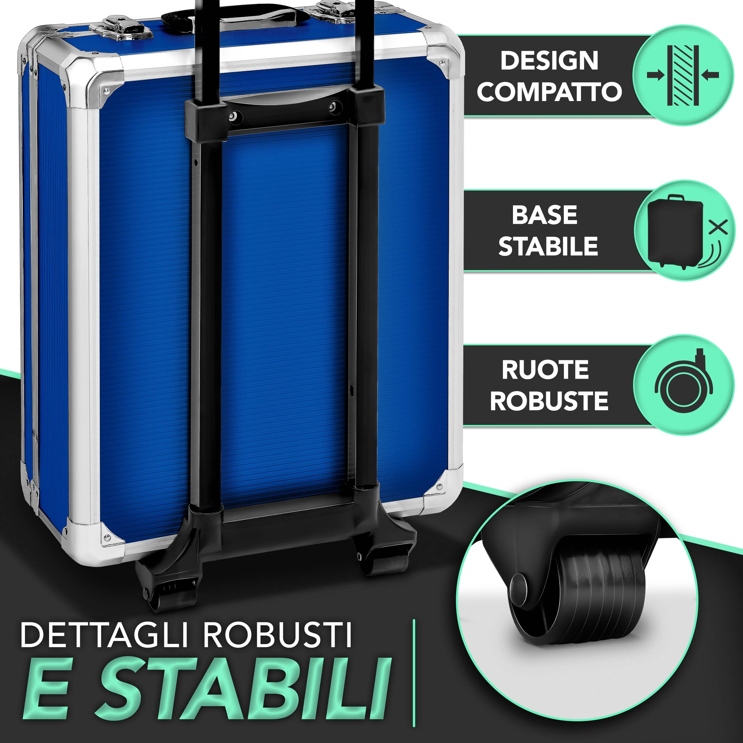TRESKO® Valigia degli attrezzi composta da 1400 pezzi | cassetta degli attrezzi | portaattrezzi | set di arnesi | trolley degli attrezzi | acciaio cromo-vanadio (Blu)