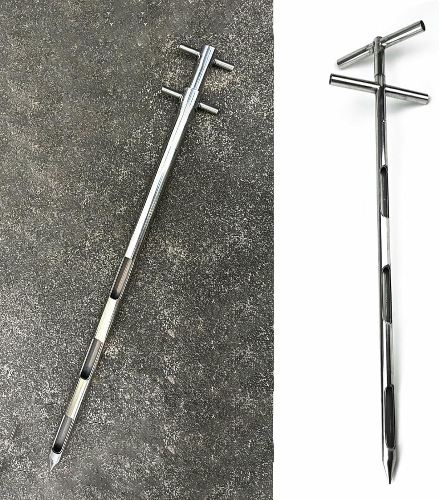 Campionatore per Polveri Campionatore per Sonda per Cereali, Sonda di Campionamento Solida in Acciaio Inossidabile con 3 Slot, Campionatore Rotante per Particelle di Cereali per Terreno~/