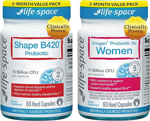 Life-Space Shape B420 Probióticos + probióticos de urógeno, 2 meses de ración, apoyo GLP-1 Boost y salud del tracto urinario de las mujeres