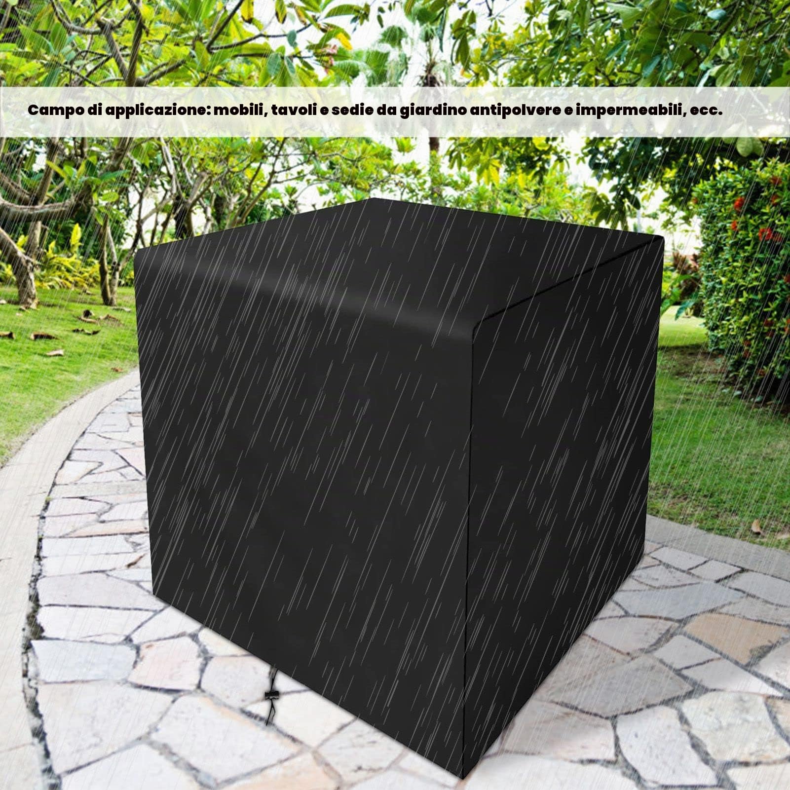 Dioche Copertura per Mobili da Giardino 80 x 60 x 110 cm Telo Copertura Tavolo Esterno Rettangolare per Giardino Gazebo Balcone Impermeabile Antivento Antistrappo Poliestere