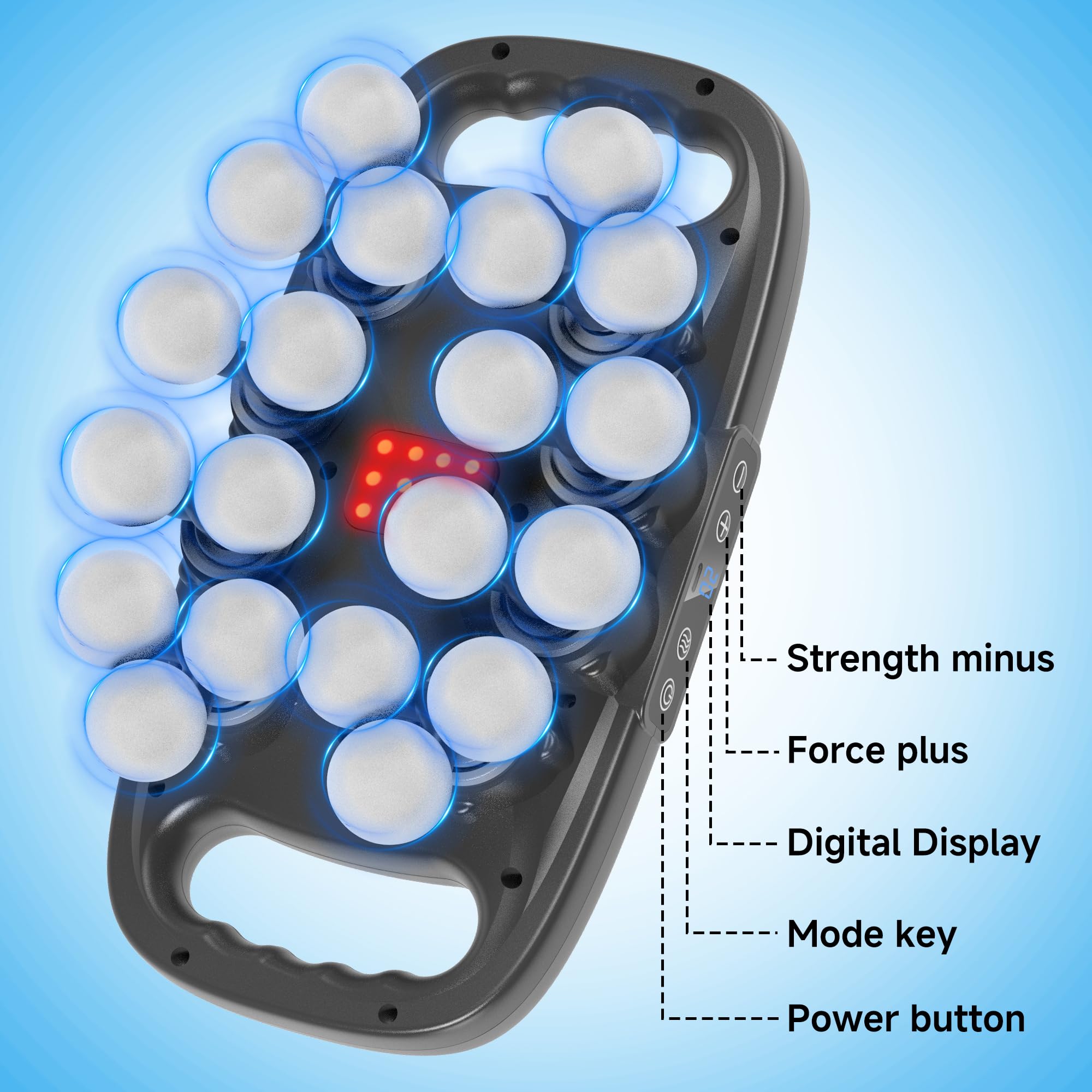 leikefitness Pistolet de massage des tissus profonds à 20 têtes avec 20 intensités, 6 modes, 3 réglages de minuterie, masseur électrique à percussion pour le dos, les épaules, les jambes, les bras, le