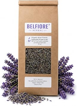 100% All Natural Dried French Lavender Flower Buds | Organic, Non-GMO | Skin Care, Crafts, Tea, Sachets, Potpourri | Made in the USA | 5.5 oz