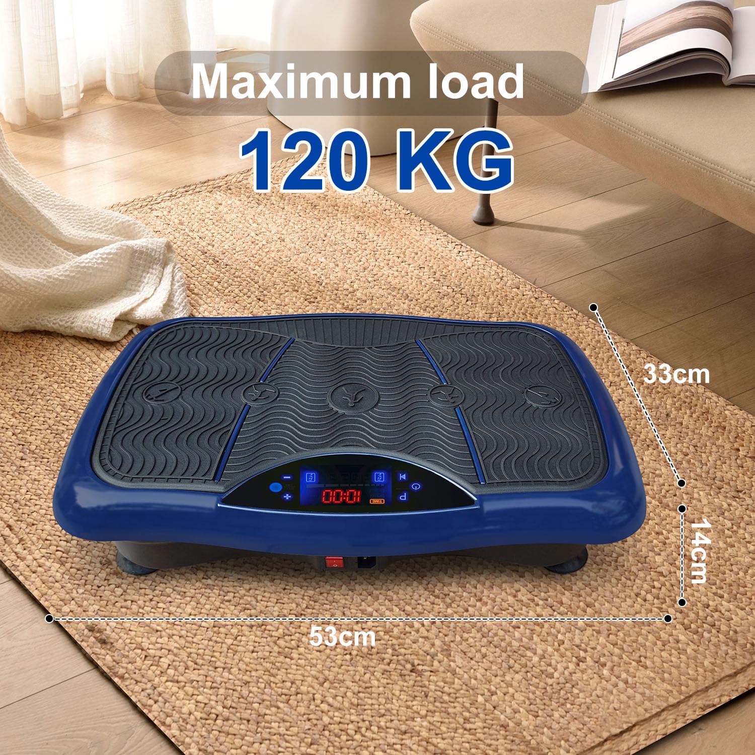 Piastra vibrante per allenamento di tutto il corpo, perdita di peso e fitness a casa con altoparlante Bluetooth, corda di resistenza, telecomando, 180 livelli, 5 programmi