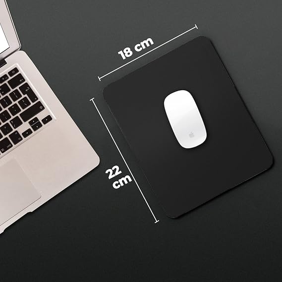 WONKEY OFFICE - Küçük Boy Mouse Pad – Kaymaz Tabanlı Pürüzsüz Kumaş Yüzeyli Bilgisayar Mouse Altlığı, Ofis için Ergonomik Mouse Pad, Laptop ve PC Uyumlu (Küçük Boy 22x18 cm)