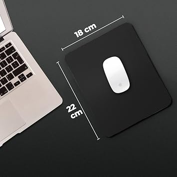 WONKEY OFFICE - Küçük Boy Mouse Pad – Kaymaz Tabanlı Pürüzsüz Kumaş Yüzeyli Bilgisayar Mouse Altlığı, Ofis için Ergonomik Mouse Pad, Laptop ve PC Uyumlu (Küçük Boy 22x18 cm)