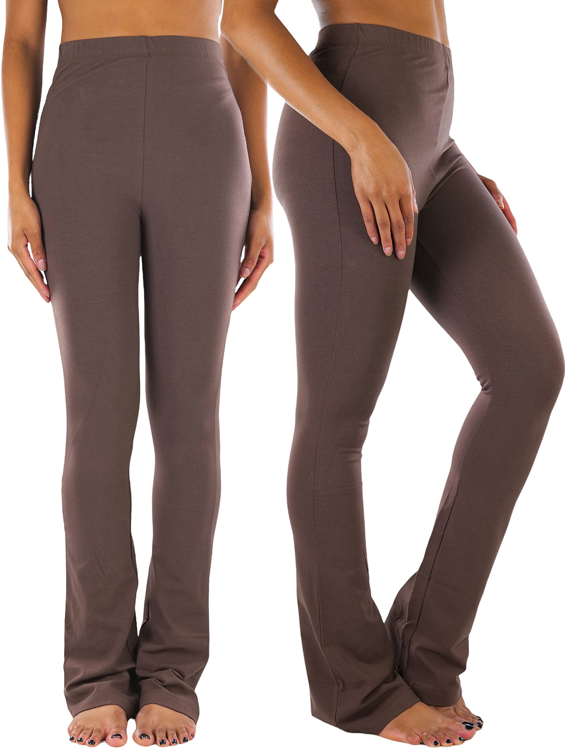 ToBeInStyle Women's High Waist Boot-Cut Pocketless Pants - Java - L