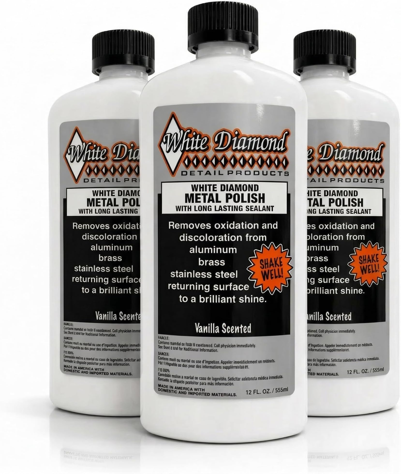 White Diamond Metal Polish 12 oz (355 ml) Pack of 3