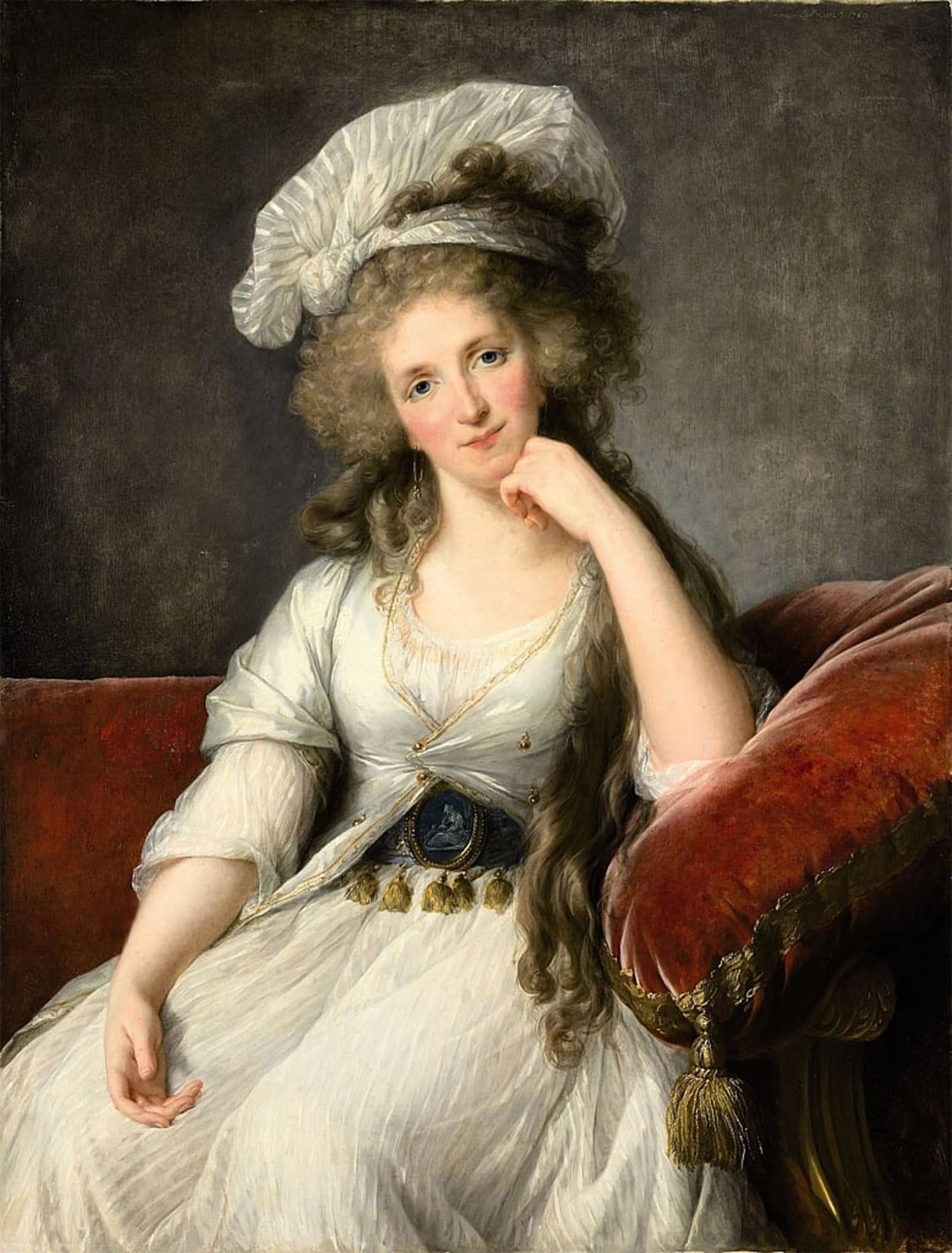 PMEFGJDPE Famous Painting Poster Wall Decor Art Print Images Louise Marie Adelaide of Bourbon Penthievre Duchess of Orleans by Elisabeth Louise Vigee Lebrun Animal Posters for Home Decor 60x90cm