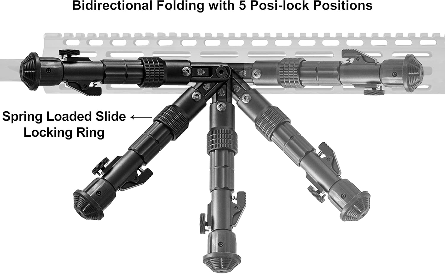 UTG Recon Flex M-LOK(R) Bipod, Matte Black, Cent. Ht. 5.7"-8" : Sports & Outdoors