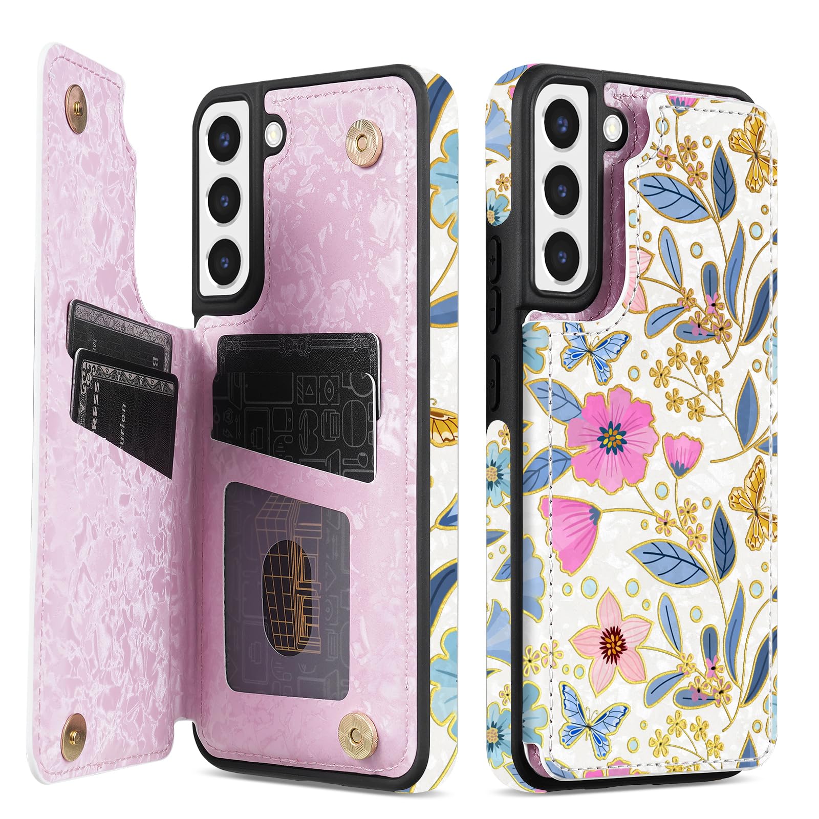 Coque portefeuille fleurs pour Samsung S22 Plus : l'accessoire chic de vos sorties - 8