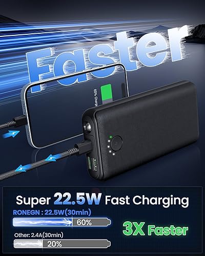 Miniatura 2 de Cargador portátil Power Bank 40000mah, USB C carga rápida 22.5 W batería externa cargador de teléfono carga rápida con 3 salidas y 2 entradas para