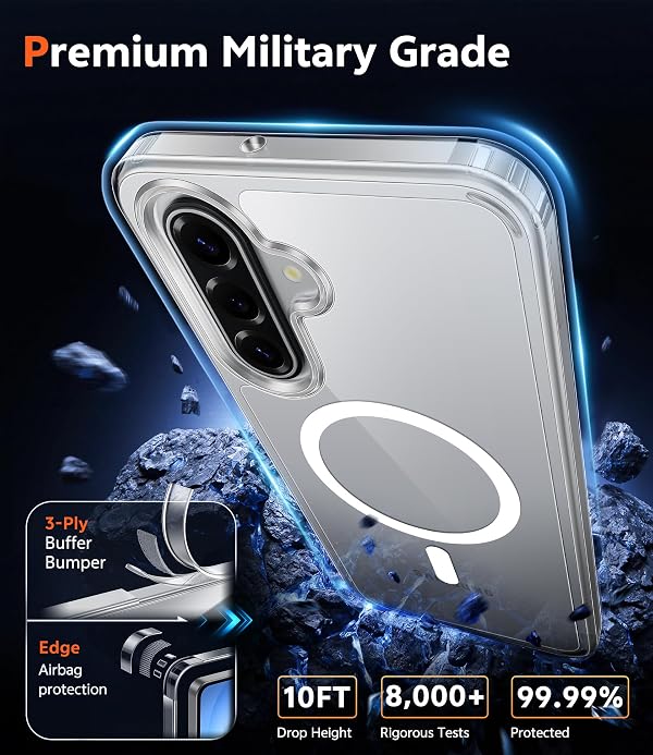 FNTCASE for Samsung Galaxy A17-5G Case: Galaxy A16 Case Clear Magnetic Phone Cases with Screen Protector Compatible with Magsafe Slim Rugged Shockproof Protective Transparent Cell Cover (Clear) by FNTCASE - Used condition - Image 6