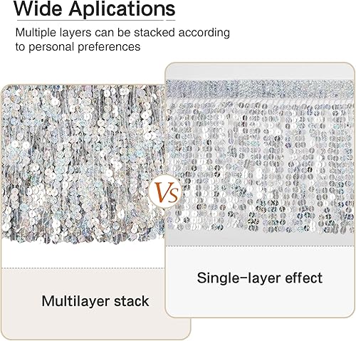 Miniatura 8 de WELROG Ribete de flecos de 5 yardas  Lentejuelas de encaje con flecos para manualidades, manualidades, decoración de disfraces