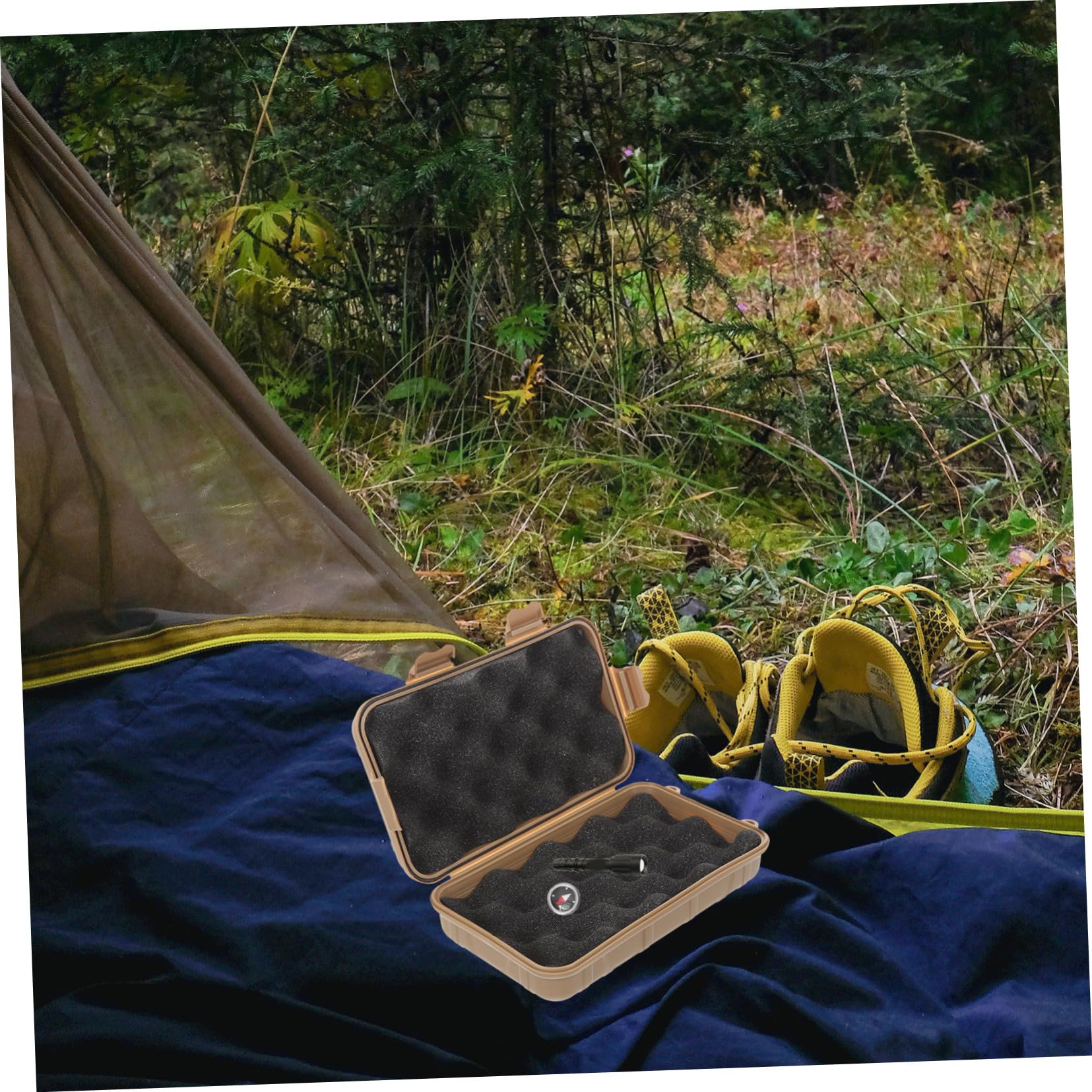 ibasenice Survival Aufbewahrungsbox Stoßfeste und wasserdichte Outdoor Box für Camping und Feldüberleben Kompakt und Tragbar für Ihre