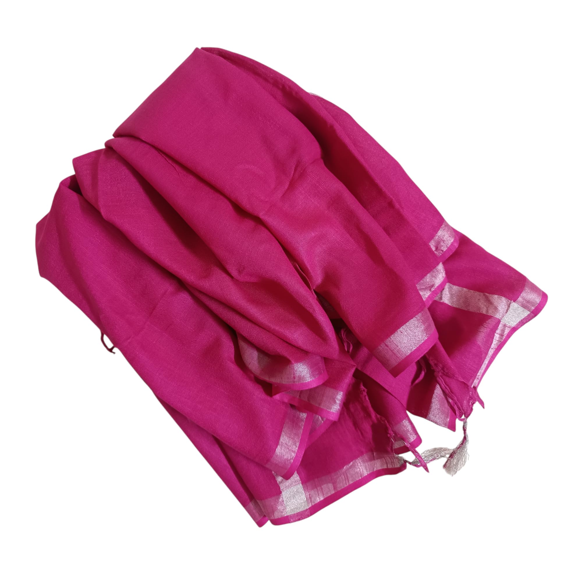 aripan Solid Linen Cotton Pure Traditional look Soft Plain Silver Border Dupatta Summer Season Special Chunni For Womens, Girls and Unisex Full length 2.30m widths 75cm-picture-31