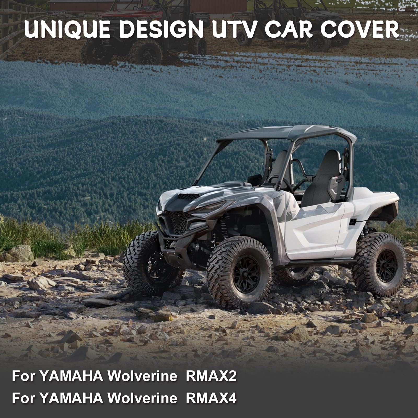 Funda para Moto UTV Impermeable para 2021-2026 Yamaha Wolverine RMAX2 1000 RMAX4 1000 Compact 2018-2026 Wolverine X2/X4(850 & 1000cc Models), Funda Moto Exterior Resistente a la Intemperie
