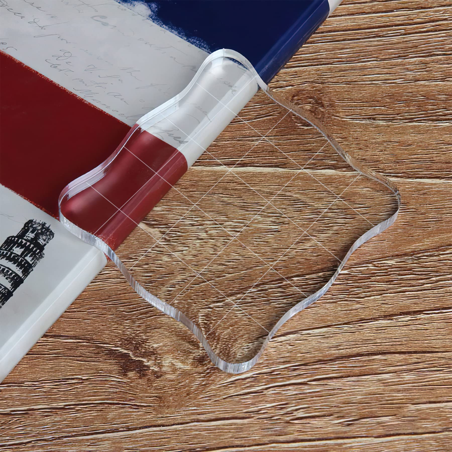 Set 3 Blocchi Timbri Acrilici Trasparenti Con Griglia - Per Scrapbooking, Natale E Fai Da Te