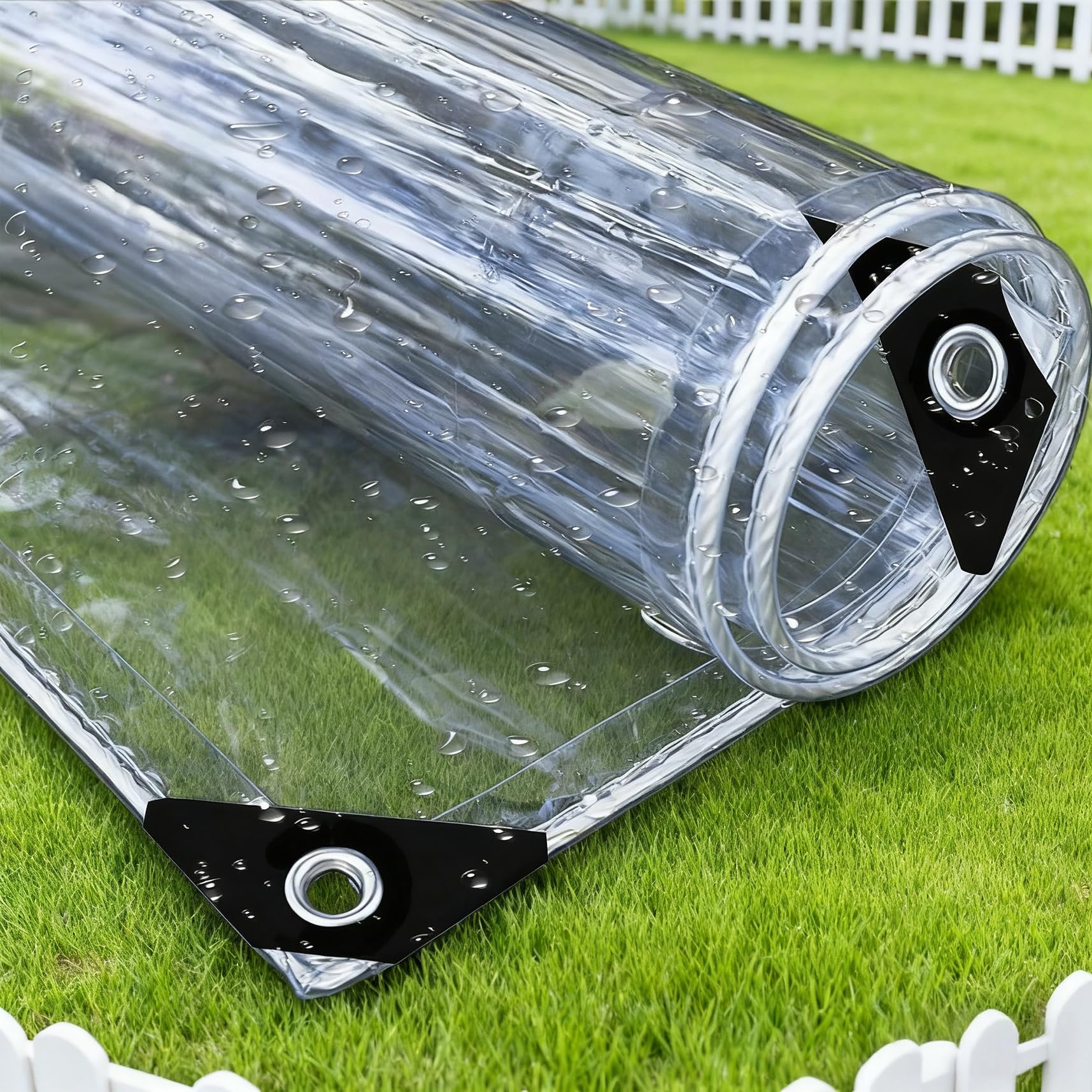Lona impermeable para muebles de jardín transparente y resistente al desgarro de 155x190 cm