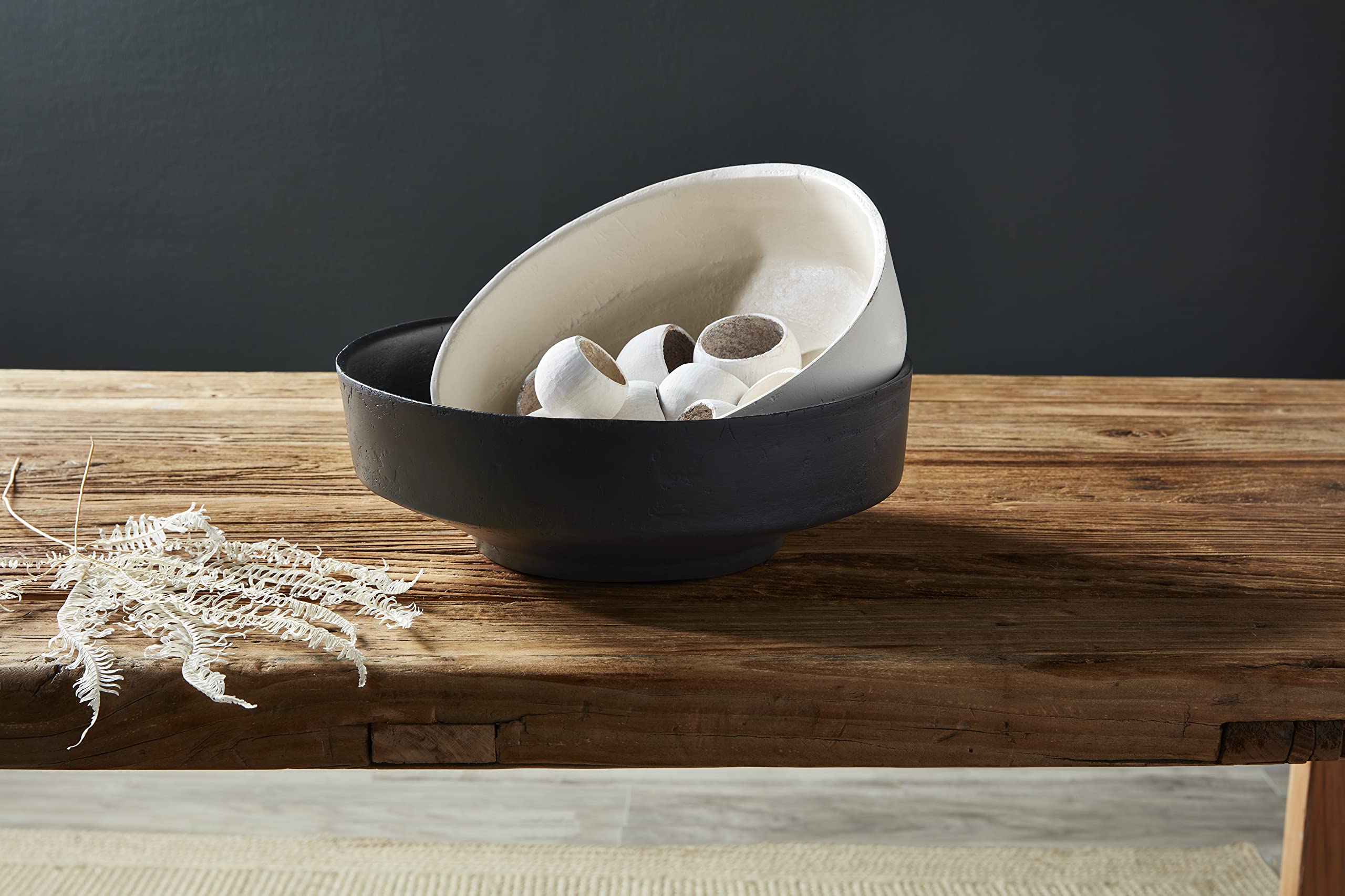 Amazon.com: Mud Pie Black White Paper Mache Bowls, small 4