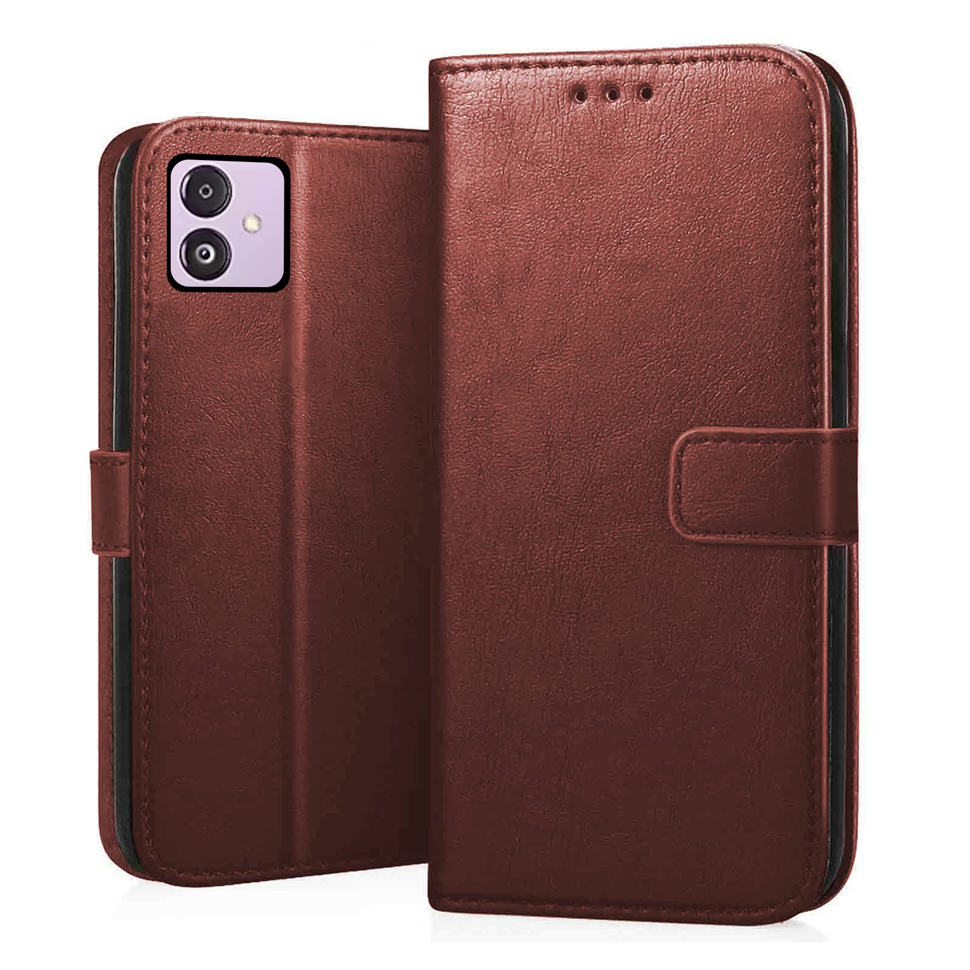 CEDO Samsung Galaxy F14 (5G) Flip Cover | Leather Finish | Inside Pockets & Inbuilt Stand | Shockproof Wallet Style Magnetic Closure Back Case Flipcover (Brown) (B0C2QCPYYY) Amazon Price History, Amazon Price Tracker