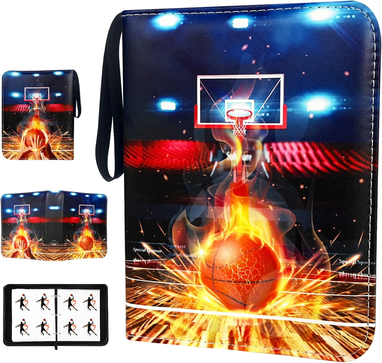 Basketball Card Binder 4 Pocket, Trading Card Binder with