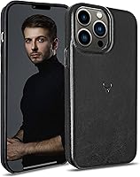 Vista 12 de Funda de cuero genuino para iPhone 13, piel encerada con aceite de grano completo, antiarañazos, a prueba de golpes, a prueba de caídas, funda