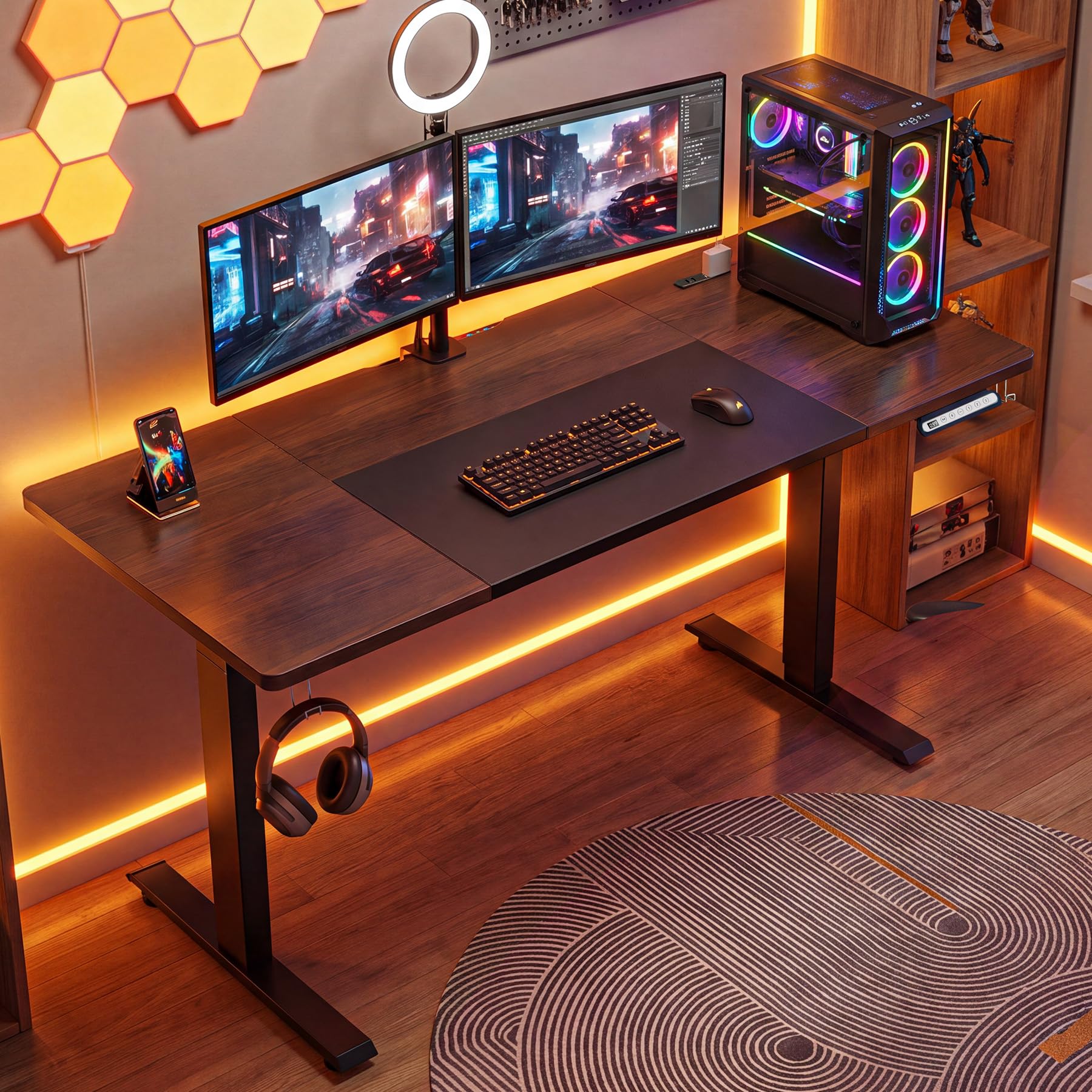 Amazon.co.jp: GTPLAYER 電動昇降ゲーミングデスク 昇降範囲44-70cm