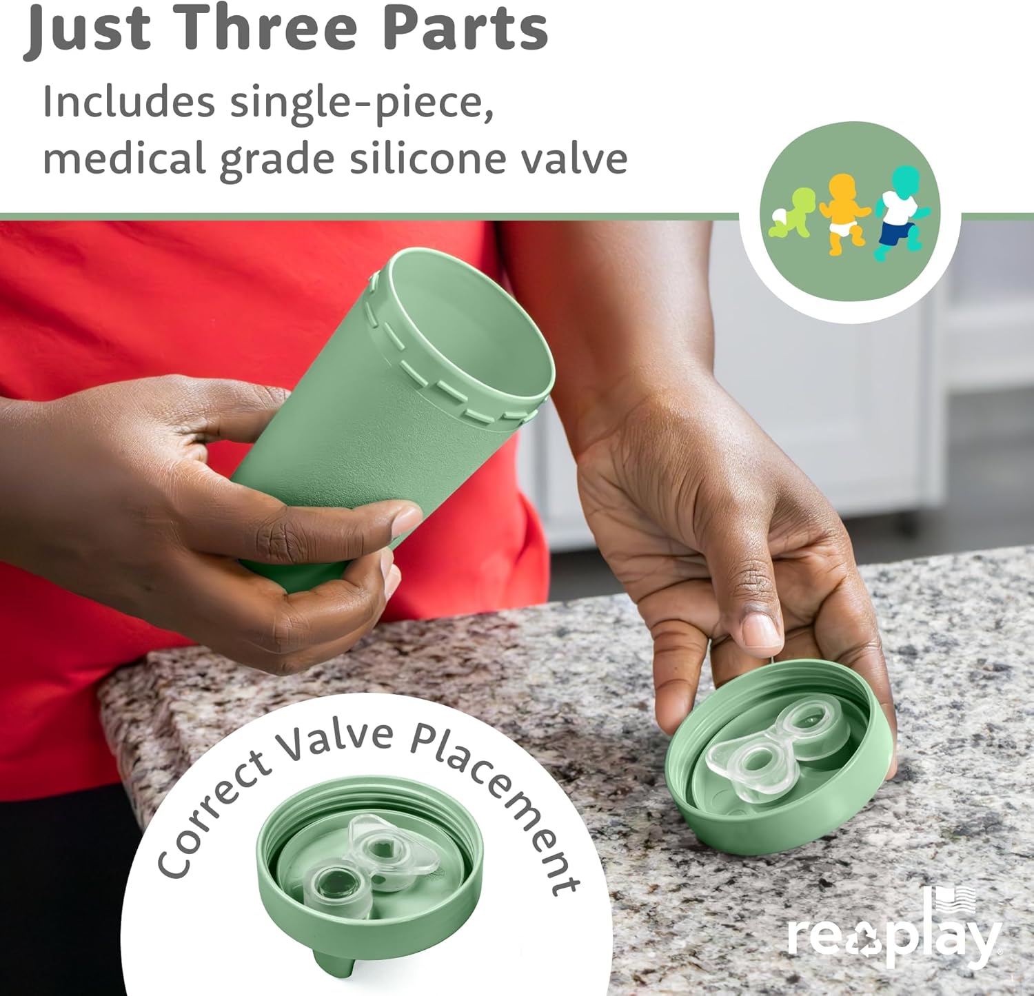 Re-Play Spill-Proof Sippy Cups for Toddlers - Kids Reusable 10 Oz Set of 4, Dishwasher & Microwave Safe, Made in USA, Meadow - Image 8