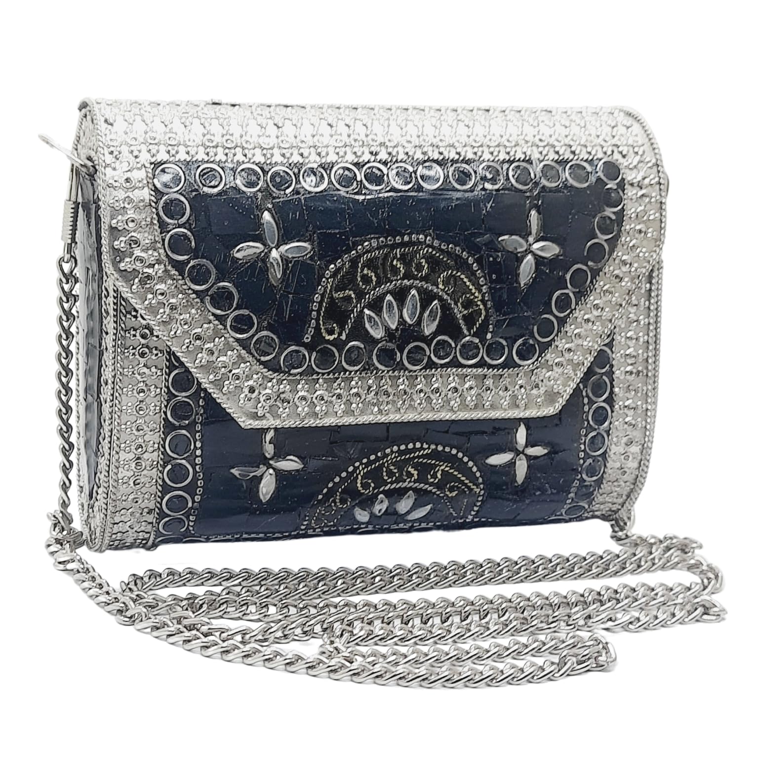 Trend Overseas Small Size Handmade Metal Bag Coin Purse Ethnic Bridal kids Bag party clutch Gift item (Silver Sea Shell) (B0D5F6GJXX) Amazon Price History, Amazon Price Tracker