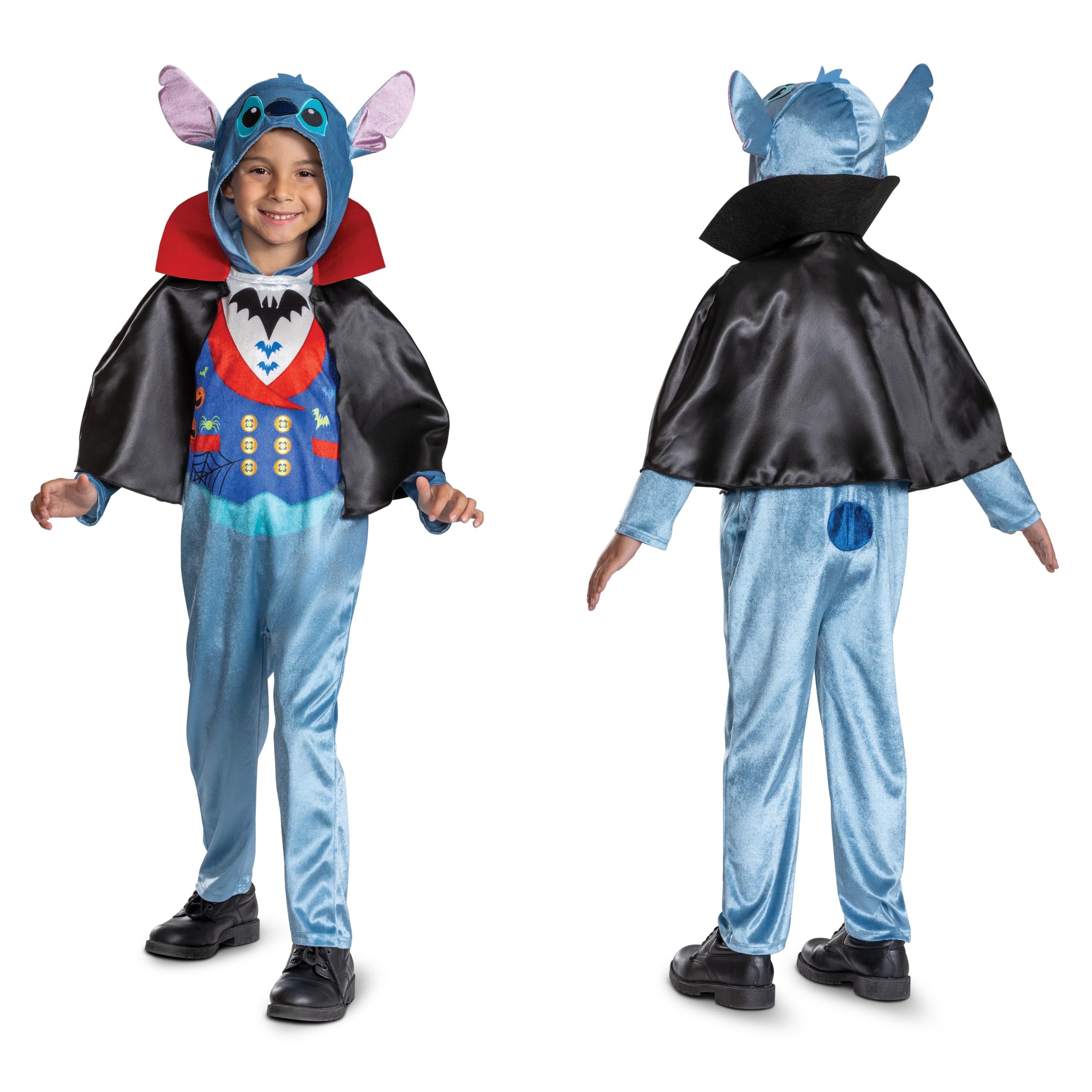 Disney Lilo & Stitch Vampire Stitch Fancy Dress for Kids, Officially Licensed by Disguise, Fun Vampire Stitch Design, Removeable Cape, Ideal for Halloween, for Ages 3-4, 4-6, and 7-8 years — image 1